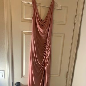 Long, pink, scrunched sides